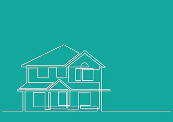 Poster - continuous line drawing of house