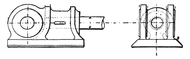 Sticker - Cross piston to savate, vintage engraving.