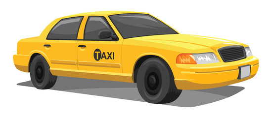 Sticker - Vector of yellow taxi.