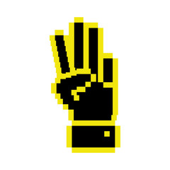 Wall Mural - black and yellow Cursor concept hand shape icon over white background. vector illustration