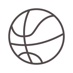 Sticker - basketball ball sport equipment icon over white background. vector illustration