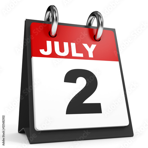 July 2. Calendar on white background. Stock Illustration Adobe Stock