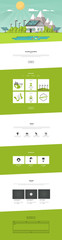 Wall Mural - modern eco website template with flat eco landscape illustration