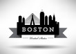 Vector Graphic Design of Boston City Skyline