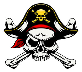 Sticker - Skull and Crossed Bones Pirate