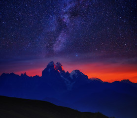 Wall Mural - starry night in mountain