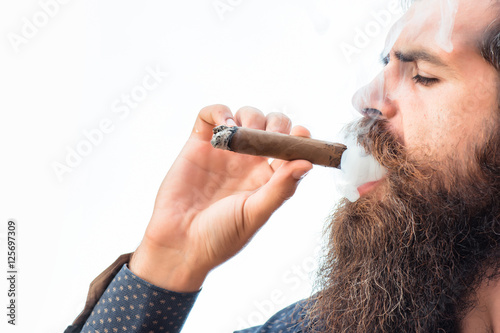 Photo  tough rich man with cigar