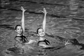 Wall Mural - Synchronize Swimming. Synchronized Swimming duet