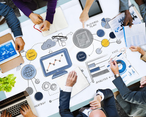 Sticker - Business Plan Strategy Planning Information Statistics Concept