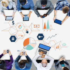 Poster - business team connection technology networking concept