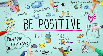 Wall Mural - Positive Thinking Simple Life Graphic Concept