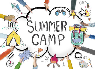 Wall Mural - Summer Camp Adventure Exploration Enjoyment Concept