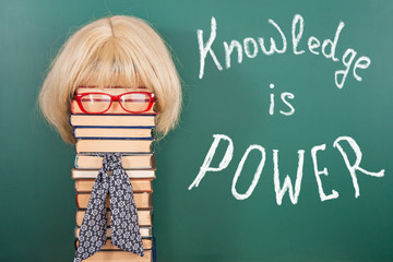 Wall Mural - Knowledge is power, funny education concept