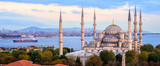 Fototapeta  - Blue Mosque and Bosporus panorama, Istanbul, Turkey