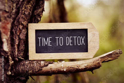 Cuadros en Lienzo chalkboard with the text time to detox