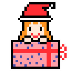 Wall Mural - pixel art kid santa