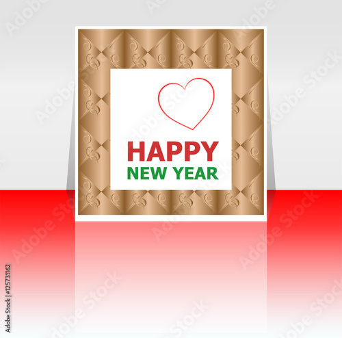 Happy New Year greeting card holidays lettering, Merry Christmas design Stock Photo | Adobe Stock