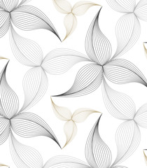 Wall Mural - abstract linear petal flower. vector pattern
