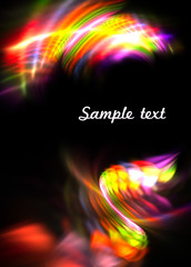 Poster - Abstract pattern with bright, multicolored trail on black background