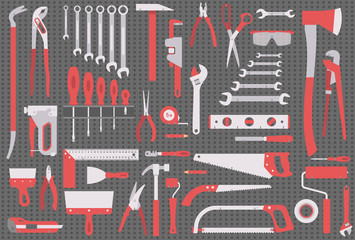 Wall with tools