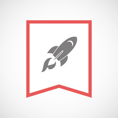 Canvas Print - Isolated line art ribbon icon with a rocket