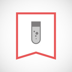 Sticker - Isolated line art ribbon icon with a chemical test tube