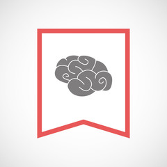 Sticker - Isolated line art ribbon icon with a brain