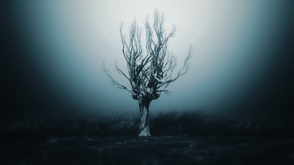 Wall Mural -  Horror Spooky Tree Dark Night .