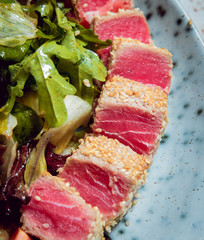 Sticker - salad with meat and vegetables