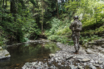 Wall Mural - army ranger in the mountains