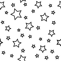 Wall Mural - star seamless pattern. black and white retro background. chaotic elements. abstract geometric shape 