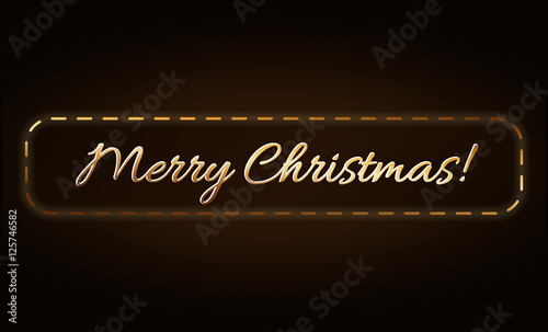 Merry Christmas Gold Text In Frame Holiday Background Golden