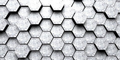 Poster - Digital hexagons background