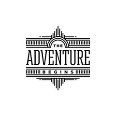 Wall Mural - adventure begins outline white