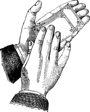 Vintage Image Hand With Card
