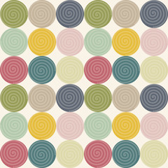 Poster - Pattern with colorful circles and spirals.