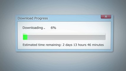 Super slow Internet, downloading dialog box shows little progress, outdated tech