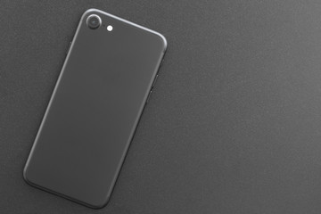 Poster - phone matte black color backside on top view
