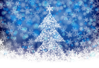 Wall Mural - xmas tree blue