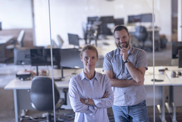 Wall Mural - business couple at office