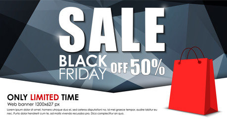 Poster - Design of web banner for sales on Black Friday