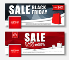 Poster - Set of web banner for sales on Black Friday
