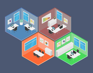 Poster - Isometric Office vector illustration