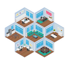 Sticker - Isometric Office vector illustration