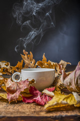 Canvas Print - hot tea - autumnal still life