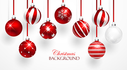 red christmas balls set