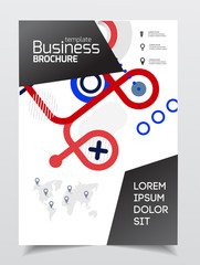 Startup presentation layout or business flyer. Annual report vec