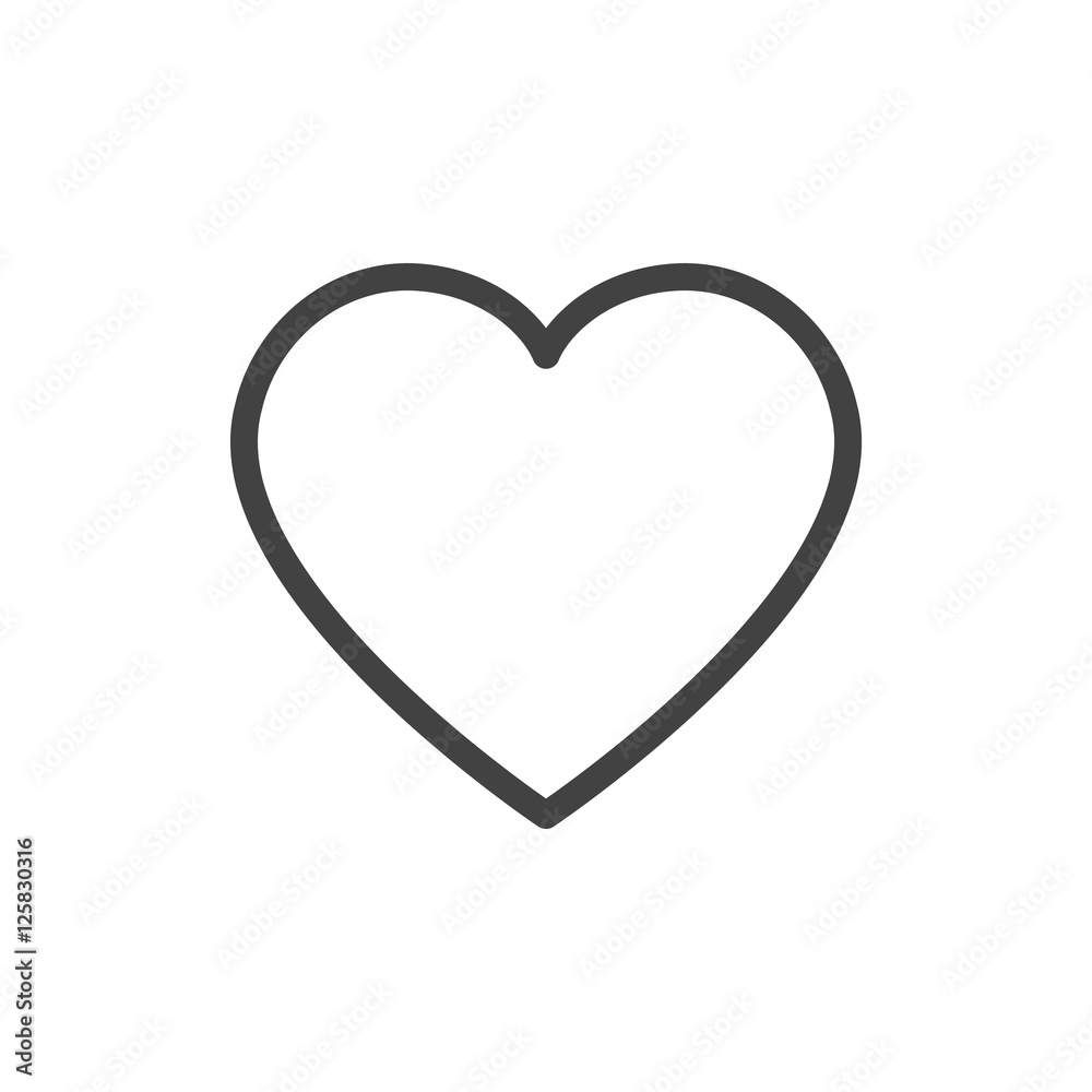Heart outline icon vector isolated Stock Vector | Adobe Stock