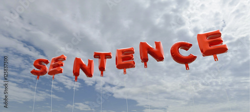 Sentence Red Foil Balloons On Blue Sky 3d Rendered Royalty