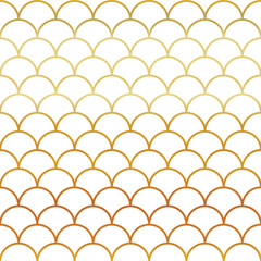 Aufkleber - Fish Gold Scales Seamless Pattern